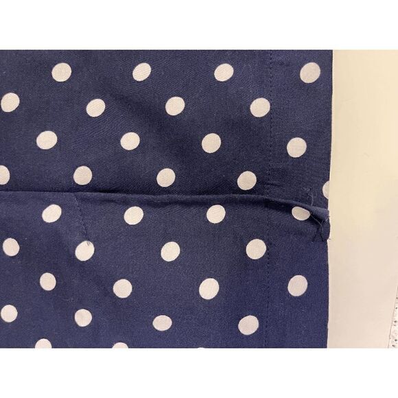 Merona Womens Lined Stretch Extensible Knee Length Skirt Navy Blue Polka Dots Si - Picture 7 of 10